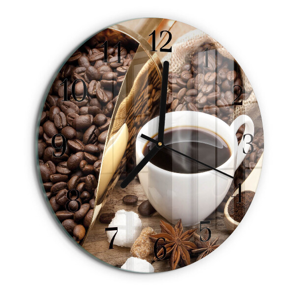Reloj de pared redondo Café