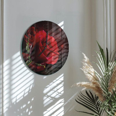 Reloj de pared redondo Rosas