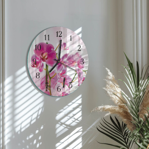 Reloj de pared redondo Orquídea
