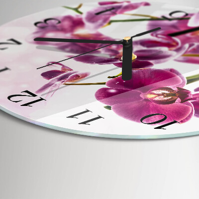 Reloj de pared redondo Orquídea