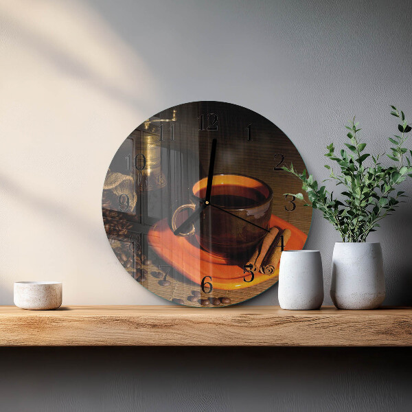 Reloj de pared redondo Café
