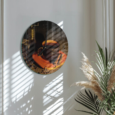 Reloj de pared redondo Café