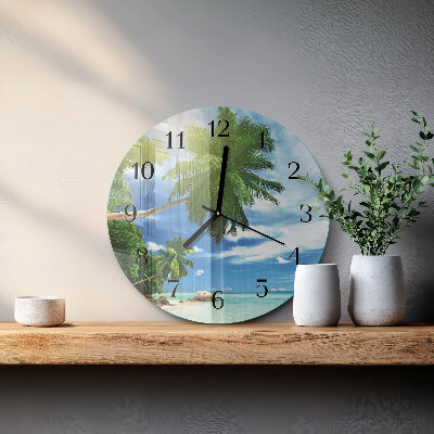 Reloj de pared redondo Isla de las palmeras