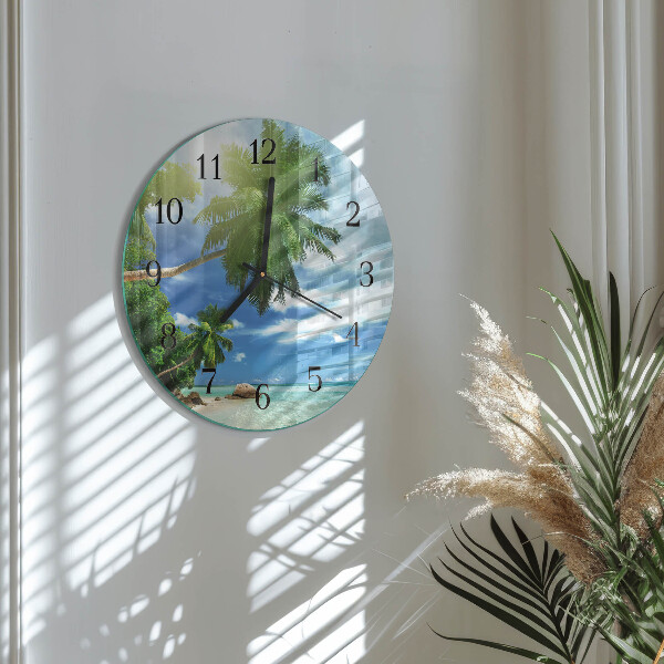 Reloj de pared redondo Isla de las palmeras