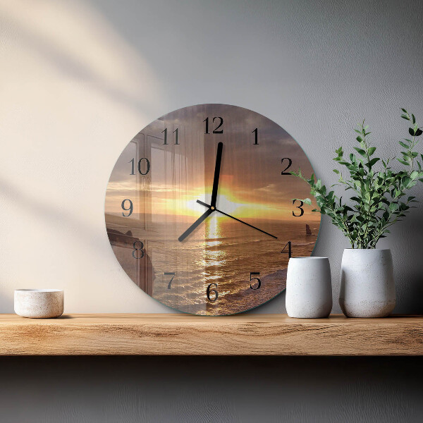 Reloj de pared redondo Atardecer