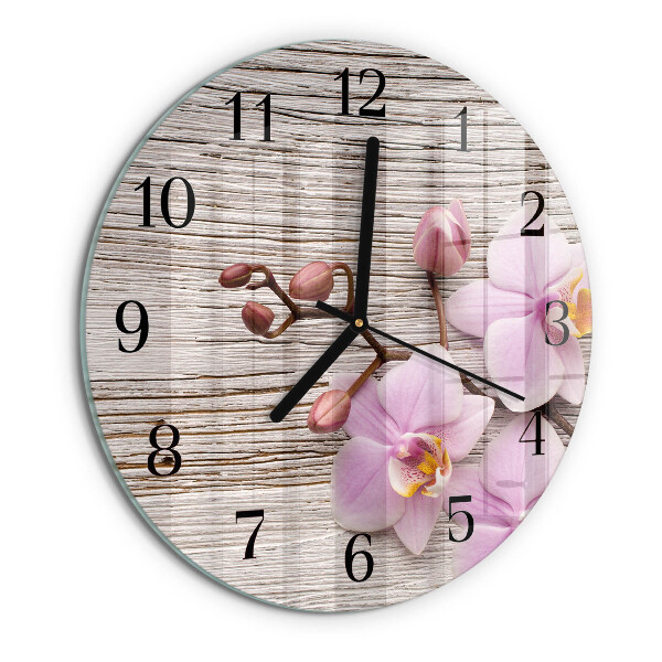 Reloj de pared redondo Orquídea
