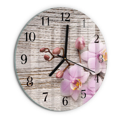 Reloj de pared redondo Orquídea