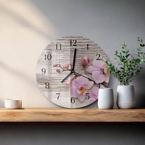 Reloj de pared redondo Orquídea