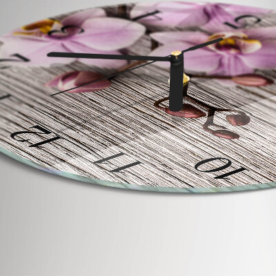 Reloj de pared redondo Orquídea