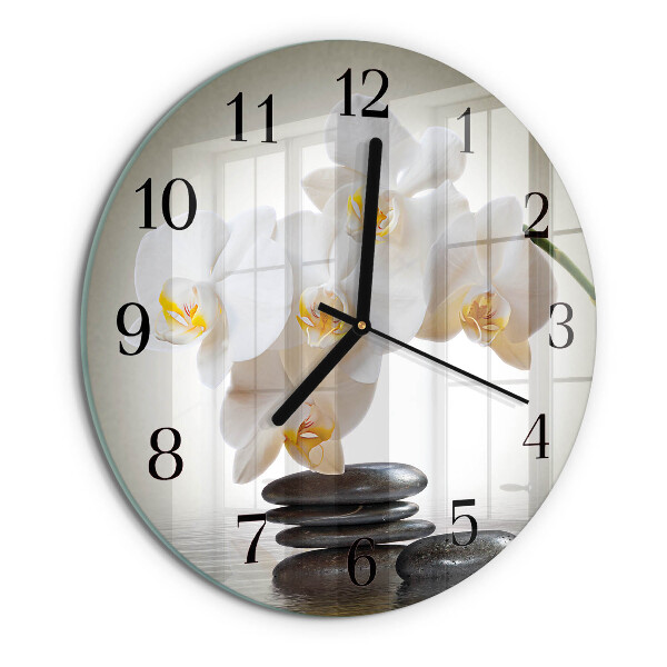 Reloj de pared redondo Orquídea