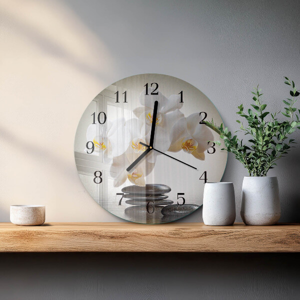 Reloj de pared redondo Orquídea