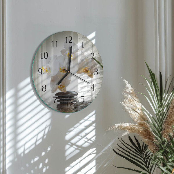Reloj de pared redondo Orquídea