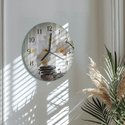 Reloj de pared redondo Orquídea