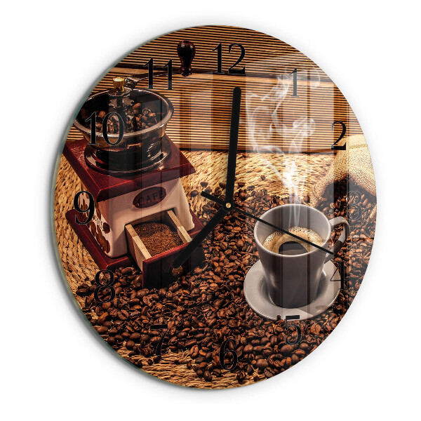 Reloj de pared redondo Granos de café