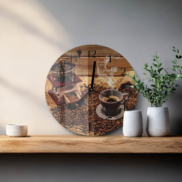 Reloj de pared redondo Granos de café