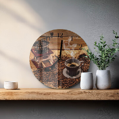 Reloj de pared redondo Granos de café