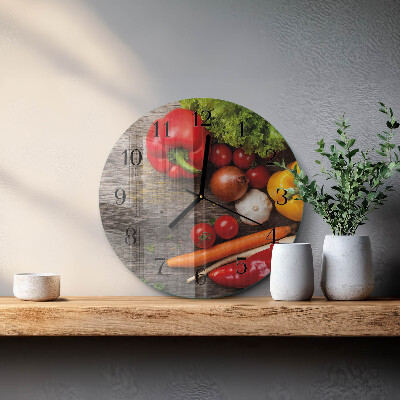 Reloj de pared redondo Verduras
