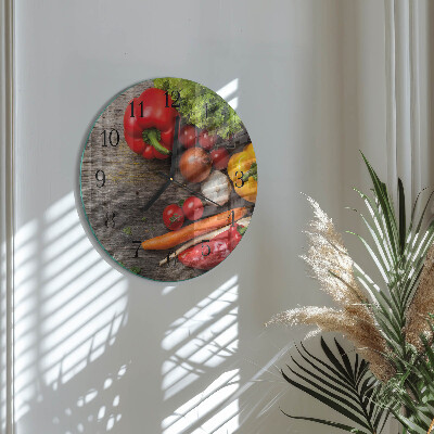 Reloj de pared redondo Verduras