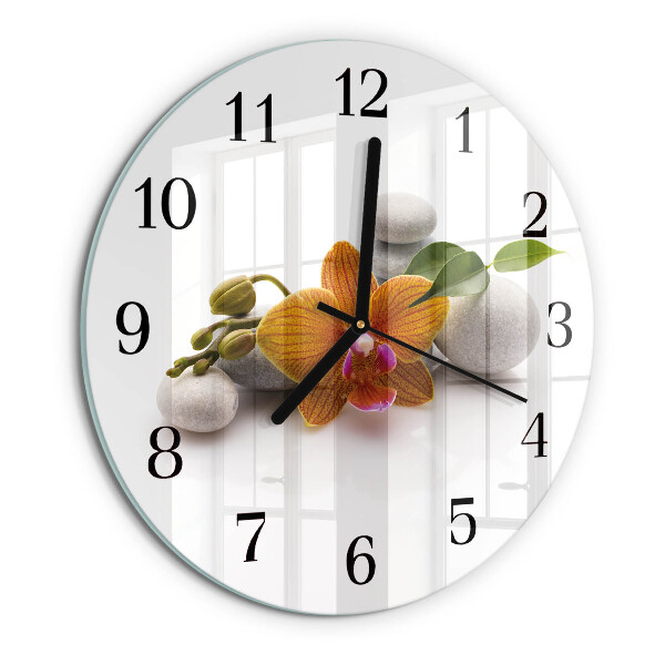 Reloj de pared redondo Orquídea