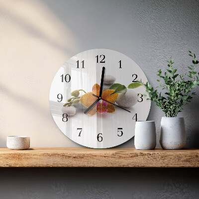 Reloj de pared redondo Orquídea