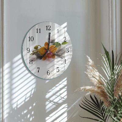 Reloj de pared redondo Orquídea