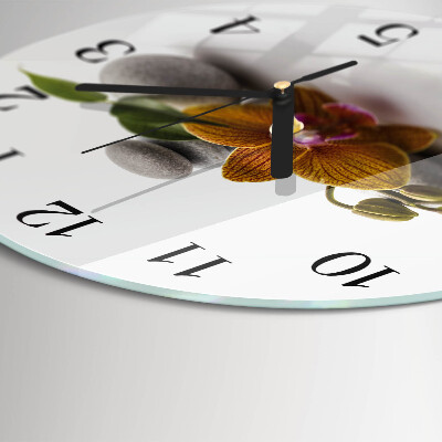 Reloj de pared redondo Orquídea