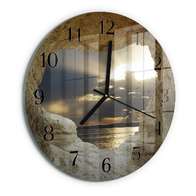 Reloj de pared redondo Corazón en la roca
