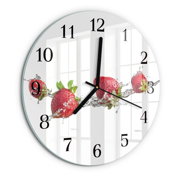 Reloj de pared redondo Fresas en agua