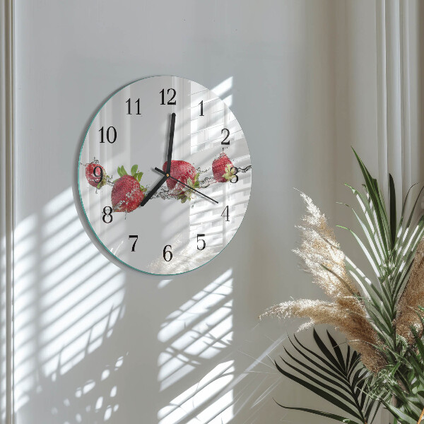 Reloj de pared redondo Fresas en agua