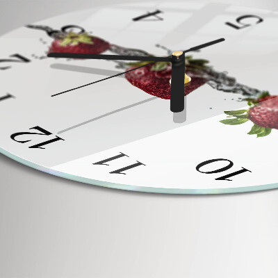 Reloj de pared redondo Fresas en agua
