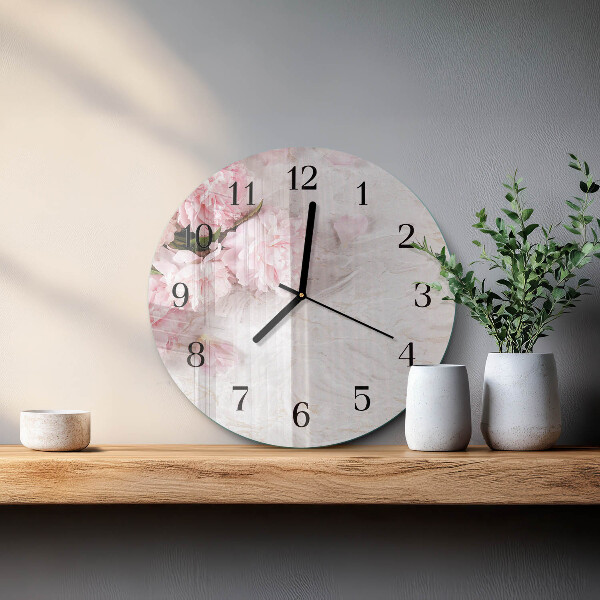 Reloj de pared redondo Flores