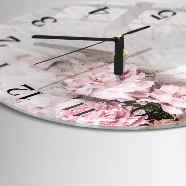 Reloj de pared redondo Flores