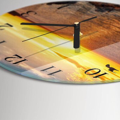 Reloj de pared redondo Atardecer