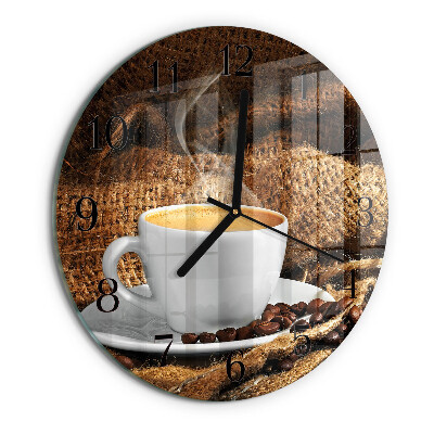 Reloj de pared redondo Granos de café