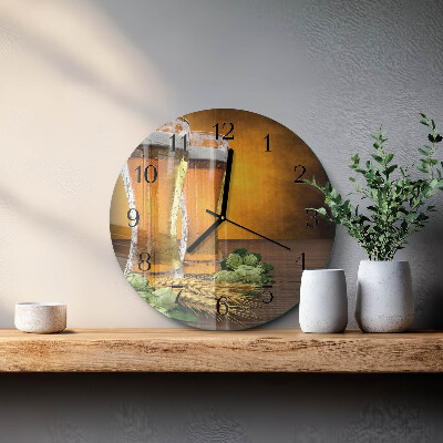 Reloj de pared redondo Vasos de cerveza