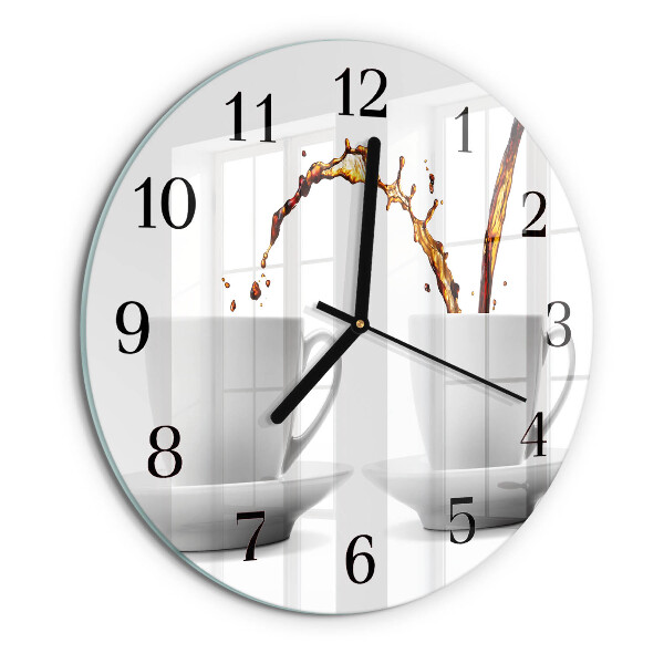 Reloj de pared redondo Tazas de café