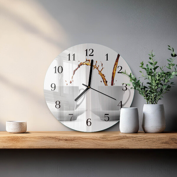 Reloj de pared redondo Tazas de café
