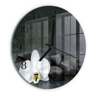 Reloj de pared redondo Flores y piedras