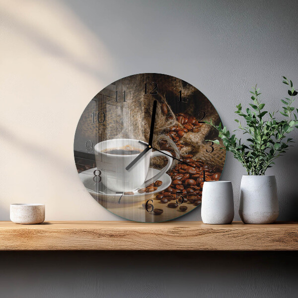 Reloj de pared redondo Café