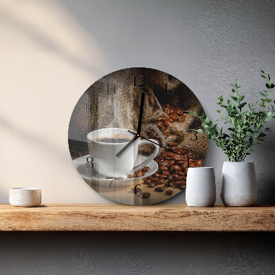 Reloj de pared redondo Café