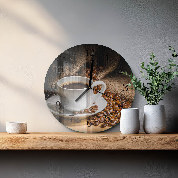 Reloj de pared redondo Café