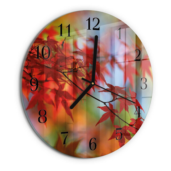 Reloj de pared redondo Hojas de arce