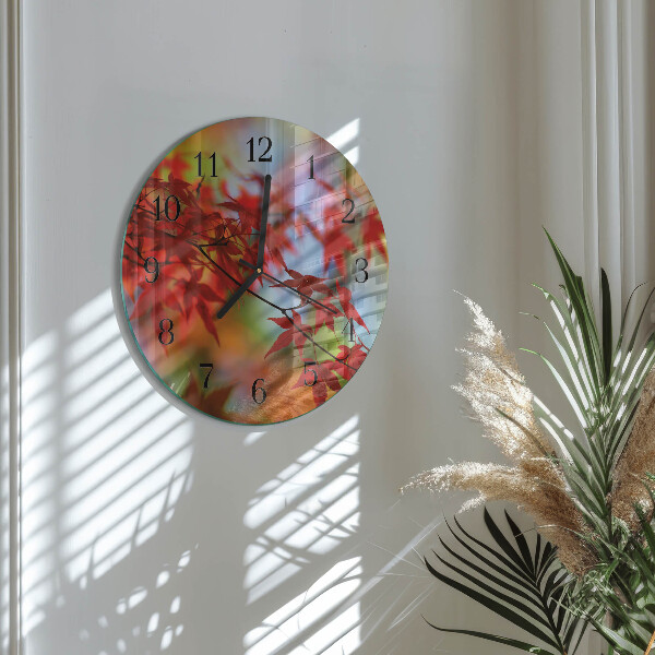 Reloj de pared redondo Hojas de arce