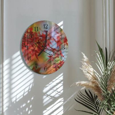 Reloj de pared redondo Hojas de arce