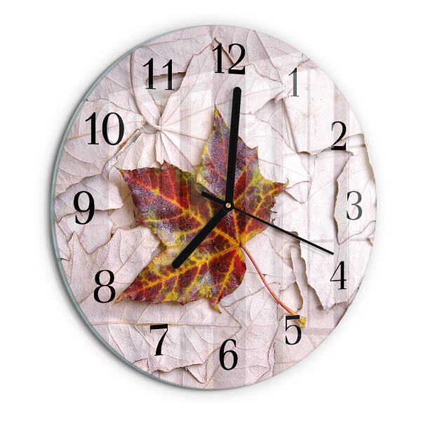 Reloj de pared redondo Hoja de arce