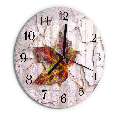 Reloj de pared redondo Hoja de arce