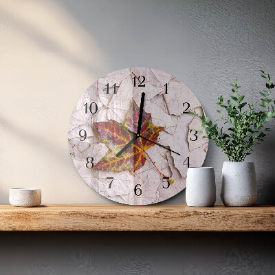 Reloj de pared redondo Hoja de arce