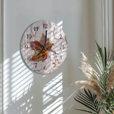 Reloj de pared redondo Hoja de arce