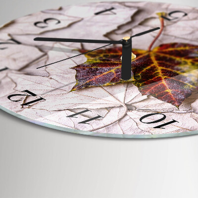 Reloj de pared redondo Hoja de arce