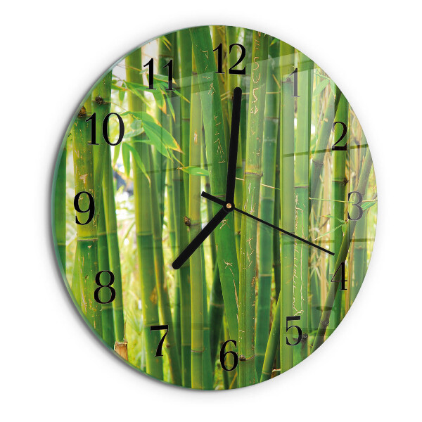 Reloj de pared redondo Planta de bambú